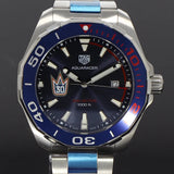 Tag Heuer Aquaracer Henrik Lundqvist Special Edition Blue Dial Silver Steel Strap Watch for Men - WAY101J.BA0746 Authentic Buy Shop Now