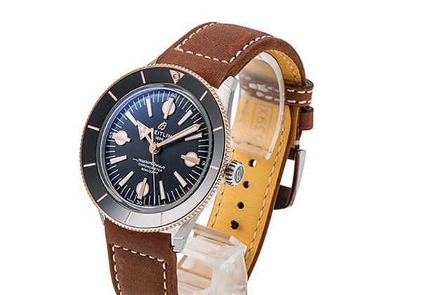 Breitling Superocean Heritage '57 Black Dial Brown Leather Strap Watch for Men - U10370121B1X1 Authentic Buy Shop Now