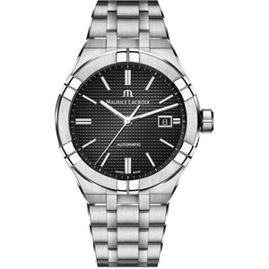 Maurice Lacroix Aikon Date Quartz Black Dial Silver Steel Strap Watch for Men - AI1108-SS002-330-1 Authentic Buy Shop Now