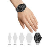 Guess Atlas Chronograph Black Dial Black Steel Strap Watch For Men - W0668G5 Authentic Buy Shop Now