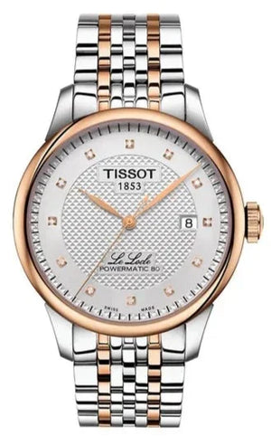 Tissot Le Locle Powermatic 80 Diamonds Silver Dial Two Tone Steel Strap Watch For Men - T006.407.22.036.01 Authentic Buy Shop Now