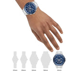 Michael Kors Lennox Chronograph Blue Dial Silver Steel Strap Watch For Men - MK8938 Authentic Buy Shop Now