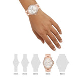 Michael Kors Everest Chronograph Silver Dial Rose Gold Steel Strap Watch For Women - MK7213 Authentic Buy Shop Now