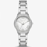 Michael Kors Sage Three-Hand Mother of Pearl White Dial Silver Steel Strap Watch for Women - MK4824 Authentic Buy Shop Now