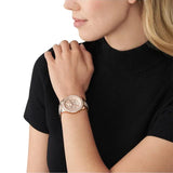 Michael Kors Tibby Chronograph White Dial Rose Gold Steel Strap Watch For Men - MK7293 Authentic Buy Shop Now