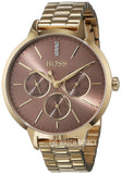 Hugo Boss Symphony Brown Dial Gold Steel Strap Watch for Women - 1502422 Authentic Buy Shop Now