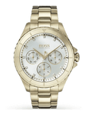 Hugo Boss Premiere White Dial Gold Steel Strap Watch for Women - 1502445 Authentic Buy Shop Now