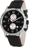Hugo Boss Aeroliner Black Dial Black Leather Strap Watch for Men - 1512631 Authentic Buy Shop Now