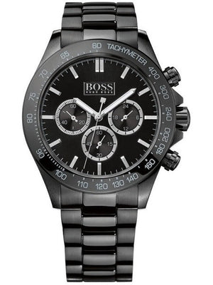 Hugo Boss Ikon Chronograph Black Dial Black Steel Strap Watch for Men - 1512961 Authentic Buy Shop Now