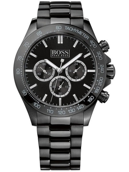 Hugo Boss Ikon Chronograph Black Dial Black Steel Strap Watch for Men - 1512961 Authentic Buy Shop Now