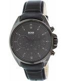Hugo Boss Driver Chronograph Black Dial Black Leather Strap Watch For Men - HB1513061 Authentic Buy Shop Now