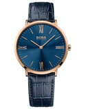 Hugo Boss Jackson Blue Dial Black Leather Strap Watch for Men - 1513371 Authentic Buy Shop Now