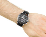 Hugo Boss Rafale Chronograph Black Dial Black Leather Strap Watch For Men - 1513390 Authentic Buy Shop Now