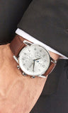 Hugo Boss Navigator White Dial Brown Leather Strap Watch for Men - 1513495 Authentic Buy Shop Now