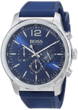 Hugo Boss Professional Chronograph Blue Dial Blue Silicone Strap Watch for Men - 1513526 Authentic Buy Shop Now