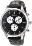 Hugo Boss Companion Black Dial Black Leather Strap Watch for Men - 1513543 Authentic Buy Shop Now