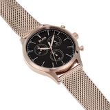 Hugo Boss Companion Quartz Black Dial Rose Gold Mesh Bracelet Watch For Men - HB1513548 Authentic Buy Shop Now