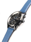 Hugo Boss Grand Prix Chronograph Black Dial Blue Leather Strap Watch for Men - 1513563 Authentic Buy Shop Now