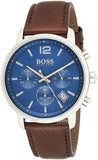 Hugo Boss Attitude Blue Dial Brown Leather Strap Watch for Men - 1513606 Authentic Buy Shop Now