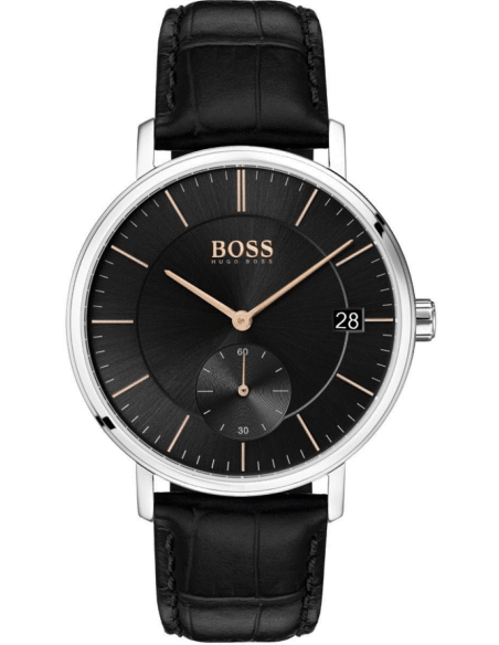 Hugo Boss Corporal Black Dial Black Leather Strap Watch for Men - 1513638 Authentic Buy Shop Now