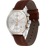 Hugo Boss Skymaster White Dial Brown Leather Strap Watch for Men - 1513786 Authentic Buy Shop Now