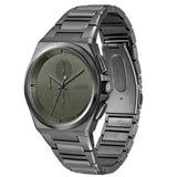 Hugo Boss Steer Chronograph Grey Dial Grey Steel Strap Watch For Men - 1514045 Authentic Buy Shop Now