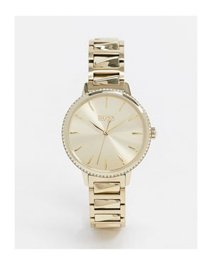 Hugo Boss Signature Gold Dial Gold Steel Strap Watch for Women - 1502541 Authentic Buy Shop Now