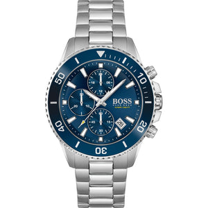 Hugo Boss Admiral Blue Dial Silver Steel Strap Watch for Men - 1513907 Authentic Buy Shop Now