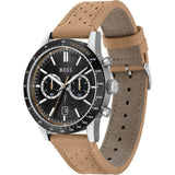 Hugo Boss Allure Black Dial Brown Leather Strap Watch for Men - 1513964 Authentic Buy Shop Now