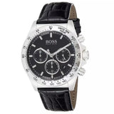 Hugo Boss Hero Chronograph Black Dial Black Leather Strap Watch For Men - 1513752 Authentic Buy Shop Now