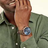 Hugo Boss Champion Blue Dial Brown Leather Strap Watch for Men - 1513817 Authentic Buy Shop Now