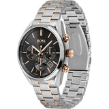 Hugo Boss Grand Prix Black Dial Two Tone Steel Strap Watch for Men - 1513473 Authentic Buy Shop Now
