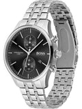 Hugo Boss Jet Black Dial Silver Steel Strap Watch for Men - 1513383 Authentic Buy Shop Now