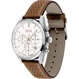 Hugo Boss Champion White Dial Brown Leather Strap Watch for Men - 1513879 Authentic Buy Shop Now