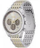 Hugo Boss Gregor Chronograph Silver Dial Two Tone Steel Strap Watch For Men - 1514053 Authentic Buy Shop Now