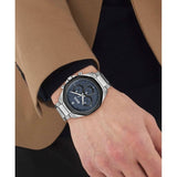 Hugo Boss Cloud Chronograph Blue Dial Silver Steel Strap Watch For Men - 1514015 Authentic Buy Shop Now