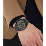 Hugo Boss Cloud Chronograph Black Dial Black Steel Strap Watch For Men - 1514016 Authentic Buy Shop Now