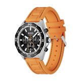 Hugo Boss Energy Chronograph Quartz Black Dial Orange Rubber Strap Watch For Men - 1513970 Authentic Buy Shop Now