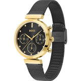 Hugo Boss Flawless Black Dial Black Mesh Bracelet Watch for Women - 1502627 Authentic Buy Shop Now