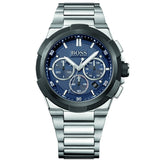 Hugo Boss Supernova Chronograph Blue Dial Silver Steel Strap Watch for Men - 1513360 Authentic Buy Shop Now