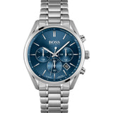 Hugo Boss Champion Blue Dial Silver Steel Strap Watch for Men - 1513818 Authentic Buy Shop Now