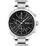 Hugo Boss Grand Prix Black Dial Silver Steel Strap Watch for Men - 1513477 Authentic Buy Shop Now
