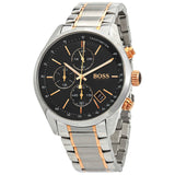 Hugo Boss Grand Prix Black Dial Two Tone Steel Strap Watch for Men - 1513473 Authentic Buy Shop Now