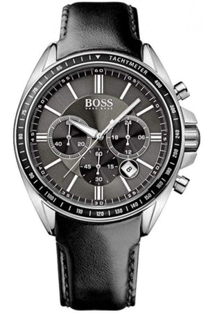 Hugo Boss Contemporary Sport Driver Black Dial Black Leather Strap Watch for Men - 1513085 Authentic Buy Shop Now