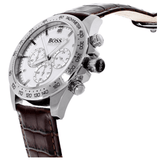 Hugo Boss Ikon White Dial Brown Leather Strap Watch for Men - 1513175 Authentic Buy Shop Now