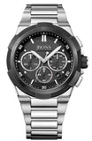 Hugo Boss Supernova Chronograph Black Dial Silver Steel Strap Watch for Men - 1513359 Authentic Buy Shop Now
