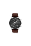 Hugo Boss Navigator Grey Dial Brown Leather Strap Watch for Men - 1513494 Authentic Buy Shop Now