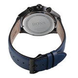 Hugo Boss Grand Prix Chronograph Black Dial Blue Leather Strap Watch for Men - 1513563 Authentic Buy Shop Now
