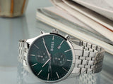 Hugo Boss Associate Green Dial Silver Steel Strap Watch for Men - 1513975 Authentic Buy Shop Now