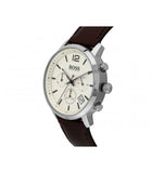 Hugo Boss Attitude White Dial Brown Leather Strap Watch for Men - 1513609 Authentic Buy Shop Now